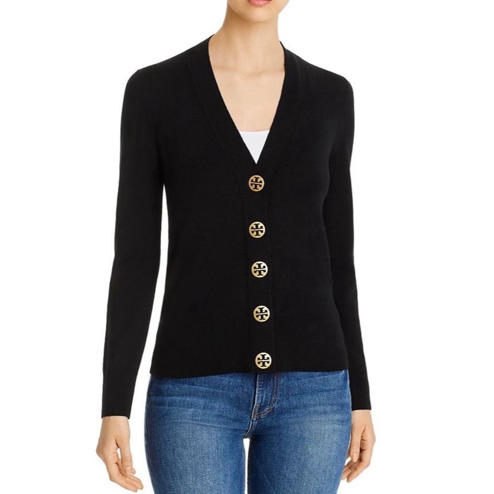 Tory Burch - Black Merino Wool Cardigan